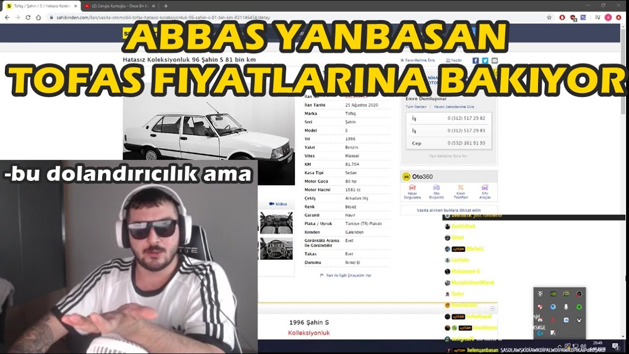 ABBAS YANBASAN TOFAŞ ŞAHİN FİYATLARINA BAKIYOR