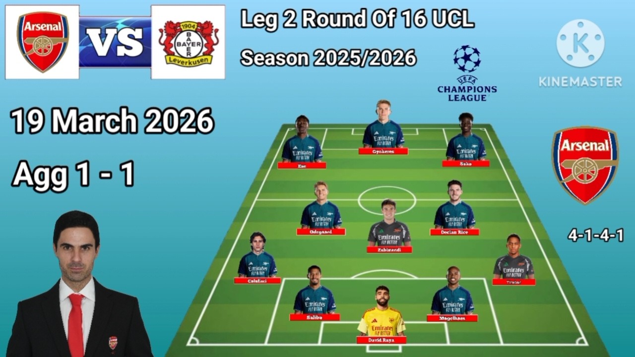 Arsenal vs Bayern Leverkusen ~ Potential Line Up Arsenal Leg 2 Round Of 16 UCL Season 2025/2026