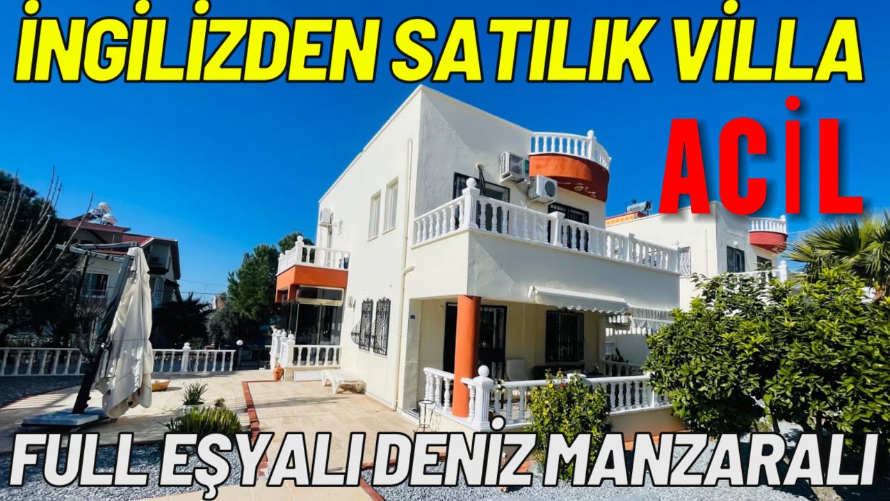 ‼️Güncel 170 Bin Paund ‼️Didim Akbük’te İngiliz’den satılık full eşyalı acil 3+1 tam müstakil villa