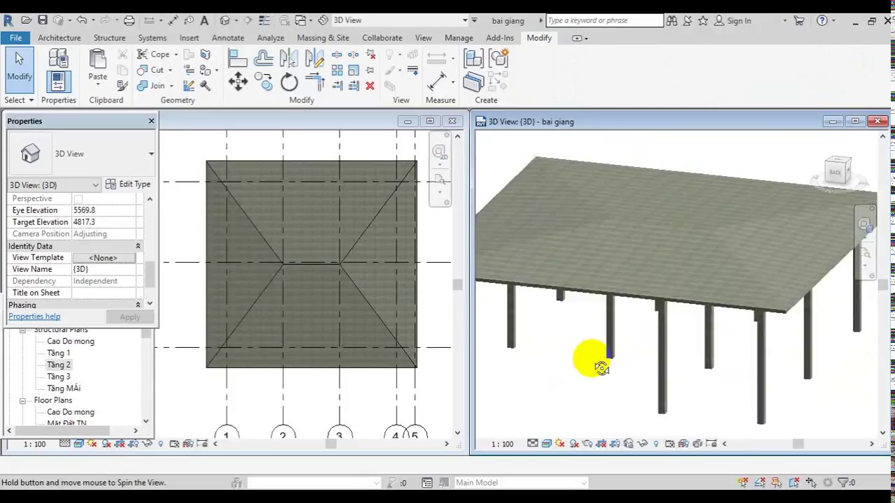 ReVit 2019 _ Bài 8: Cách Dựng sàn và tạo độ dốc sàn.