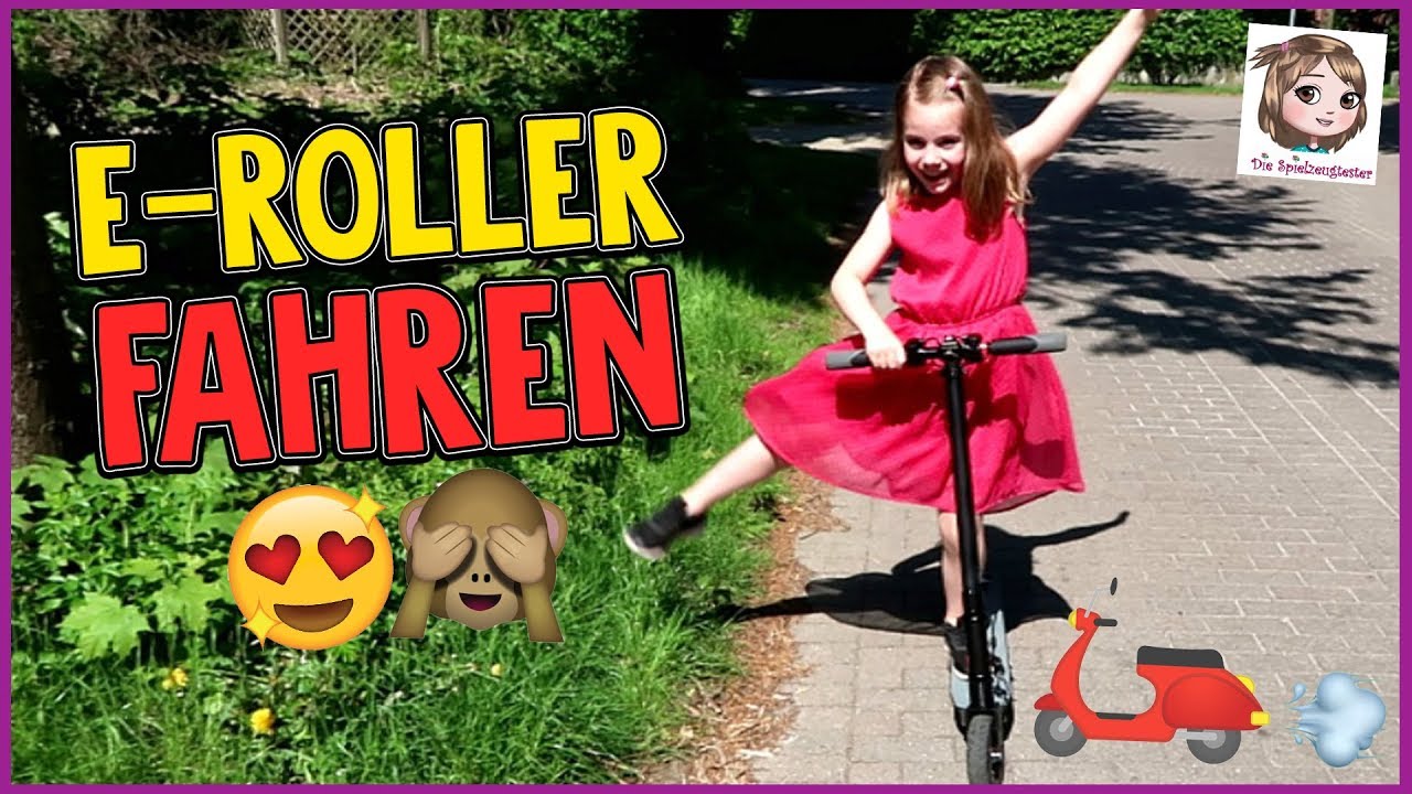 E-Scooter - Hannah fährt zum 1. Mal auf einem elektrischen Roller! - MegaWheels Elektro-Scooter S1