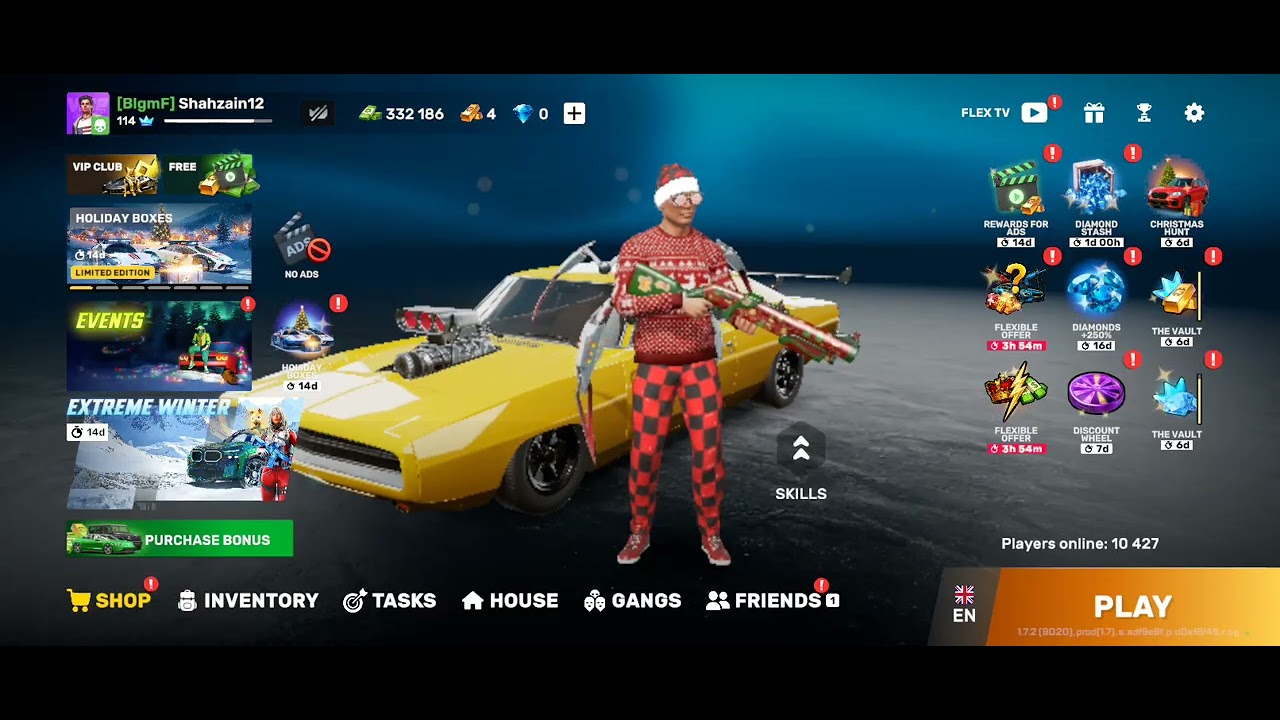 Unlock a new car and modification in flex city