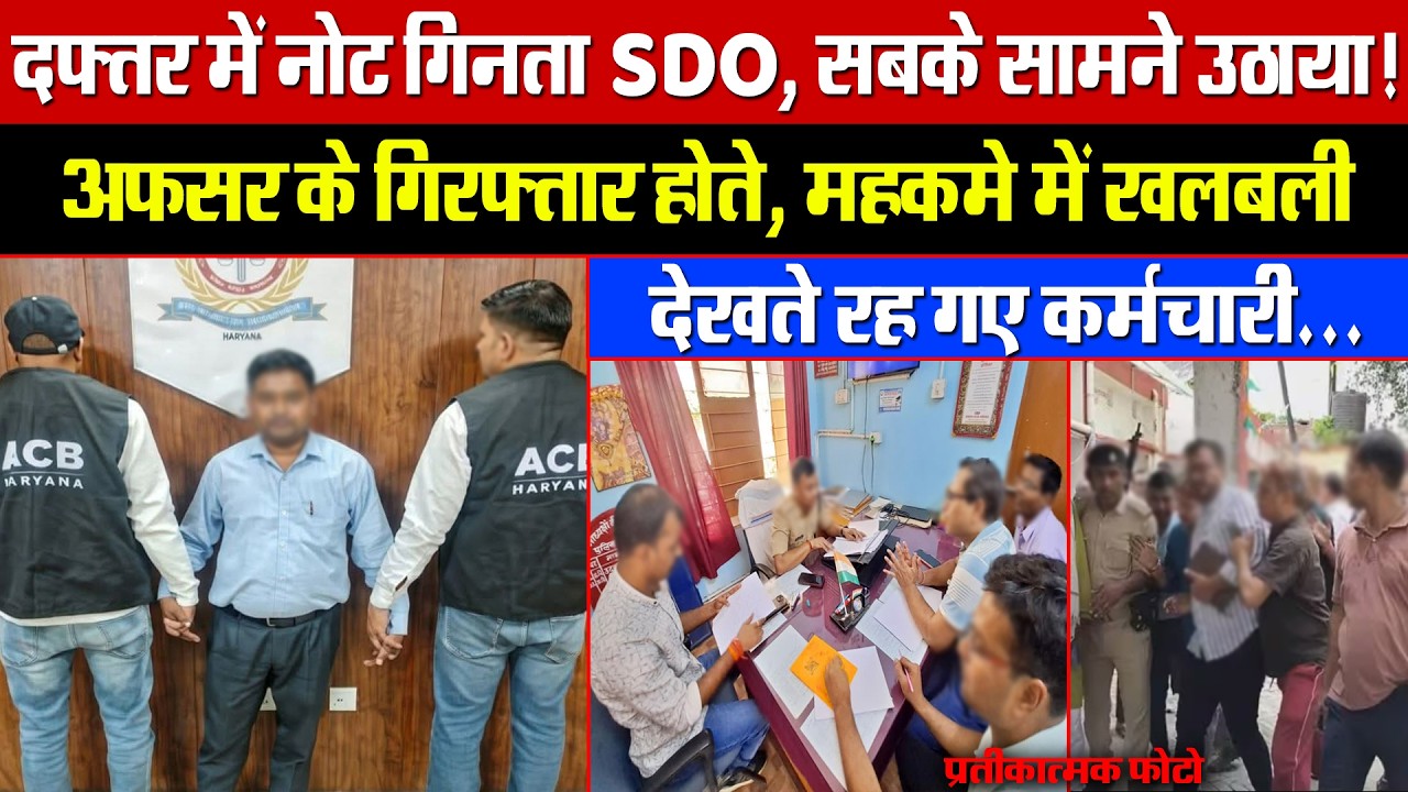 दफ्तर में नोट गिनता SDO, सबके सामने उठाया! अफसर के गिरफ्तार होते, महकमे में खलबली! देखते रह गए सब!