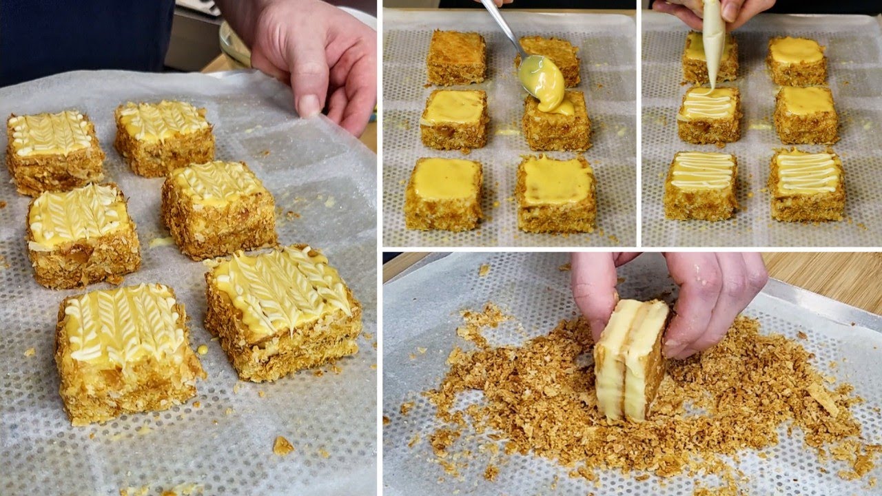 Carré CITRON croustillant comme un MILLE-FEUILLE ultra frais et léger