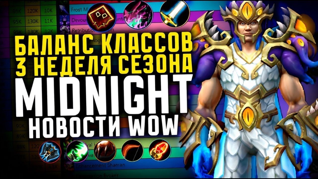 БАЛАНС КЛАССОВ И МЕТА 1 АПРЕЛЯ, 3 НЕДЕЛЯ СЕЗОНА MIDNIGHT! НОВОСТИ WOW 12.0.1 НОВИНКИ WOW