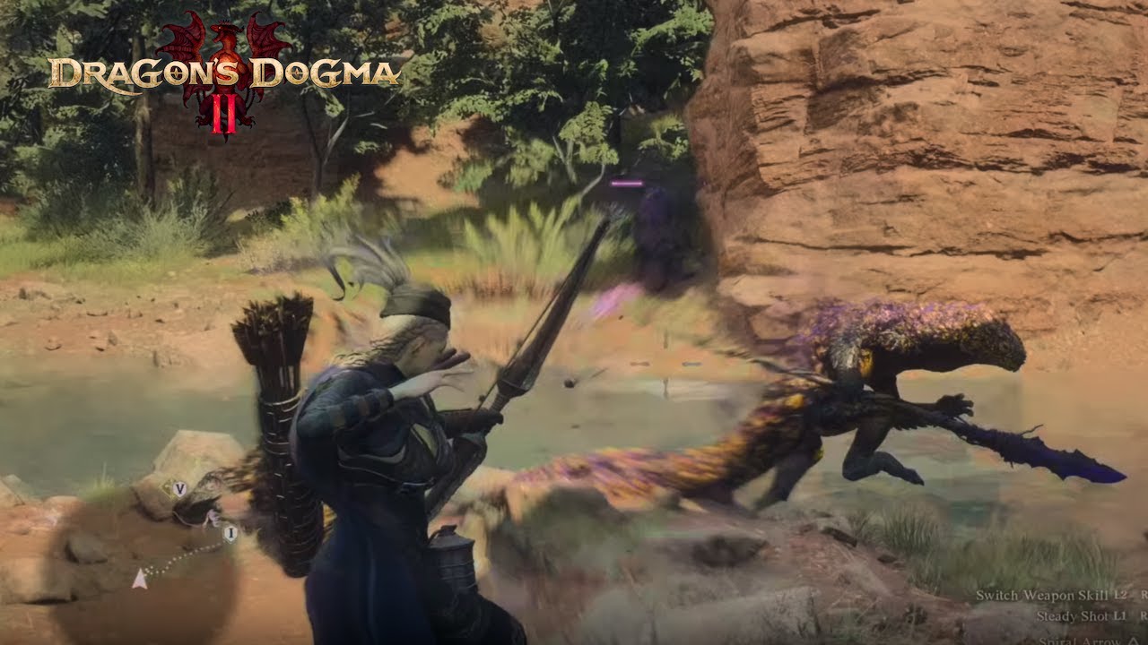 Archer Solo vs. Lizardman - How do you hit a Lizardman’s tail in solo play? [Dragon's Dogma 2]