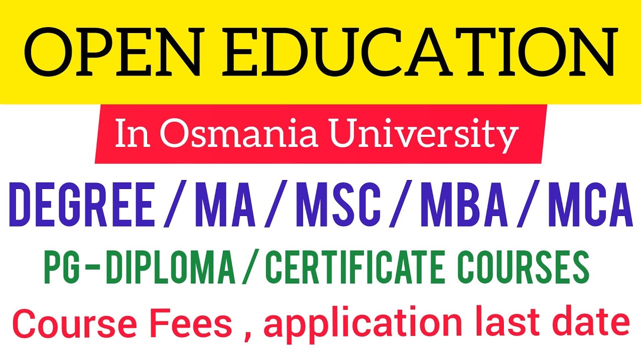 #CPGET : Open PG courses at OU 🔥 fees , Application last date #Campusseat #OU #PG #University #ODL 
