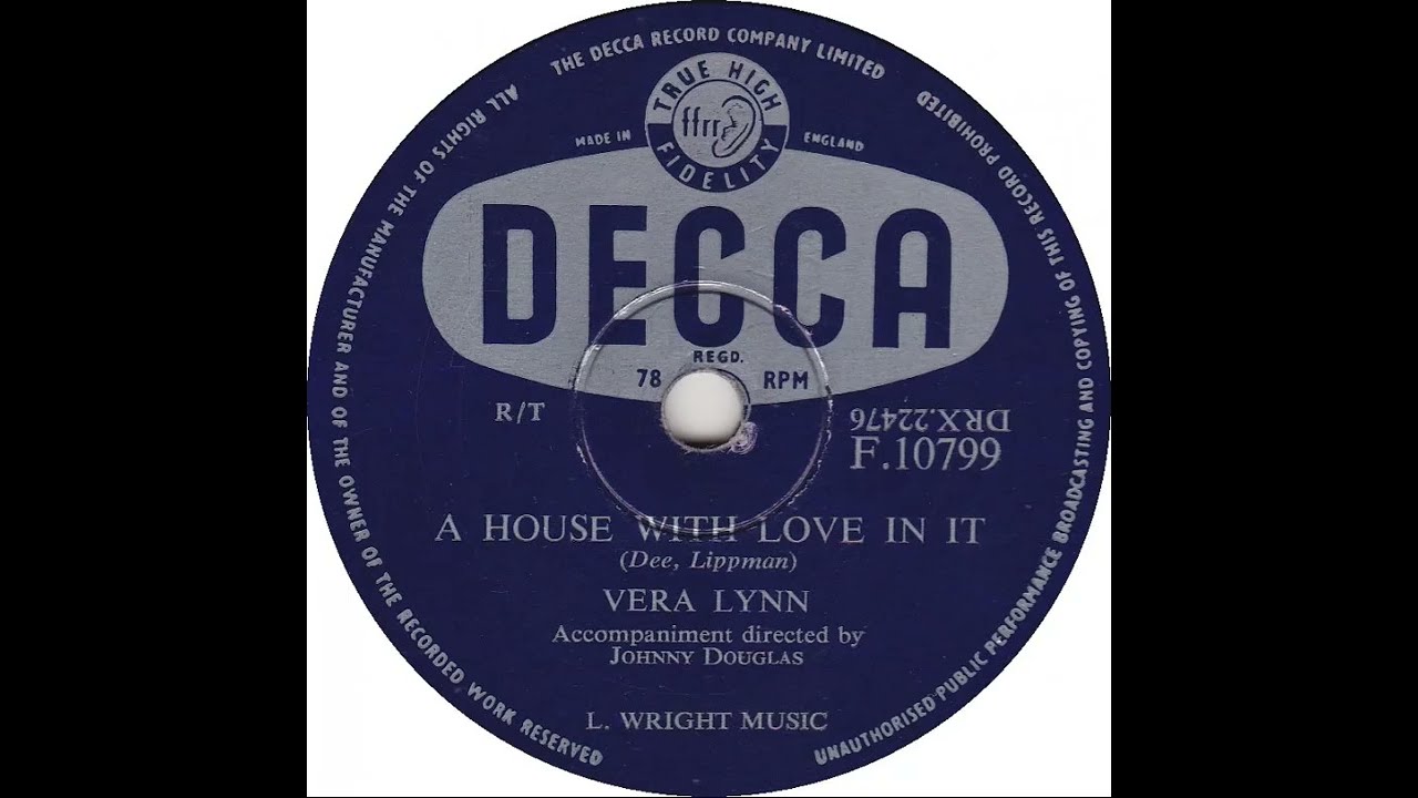 UK New Entry 1956 (158) Vera Lynn - A House With Love In It