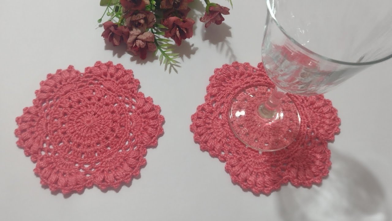 Porta copo Delicado #crochet #amocrochê #crocheting