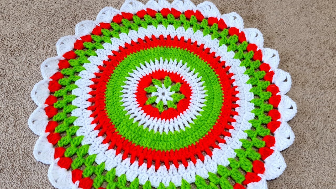 Thalposh , Woolen rumal , Crochet Thalposh , table cover,crosia ke design @SantoshAllArt