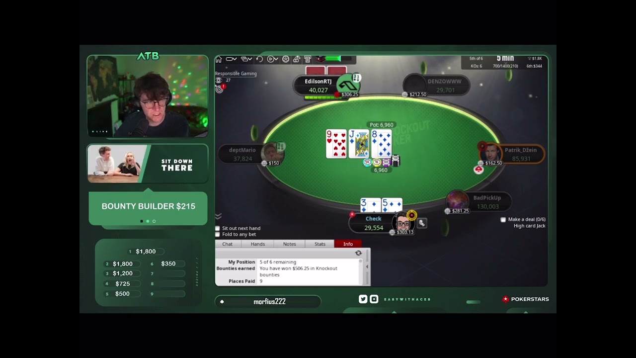 easywithaces playing final table 215 bounty builder on Pokerstars .Poker Clips #19