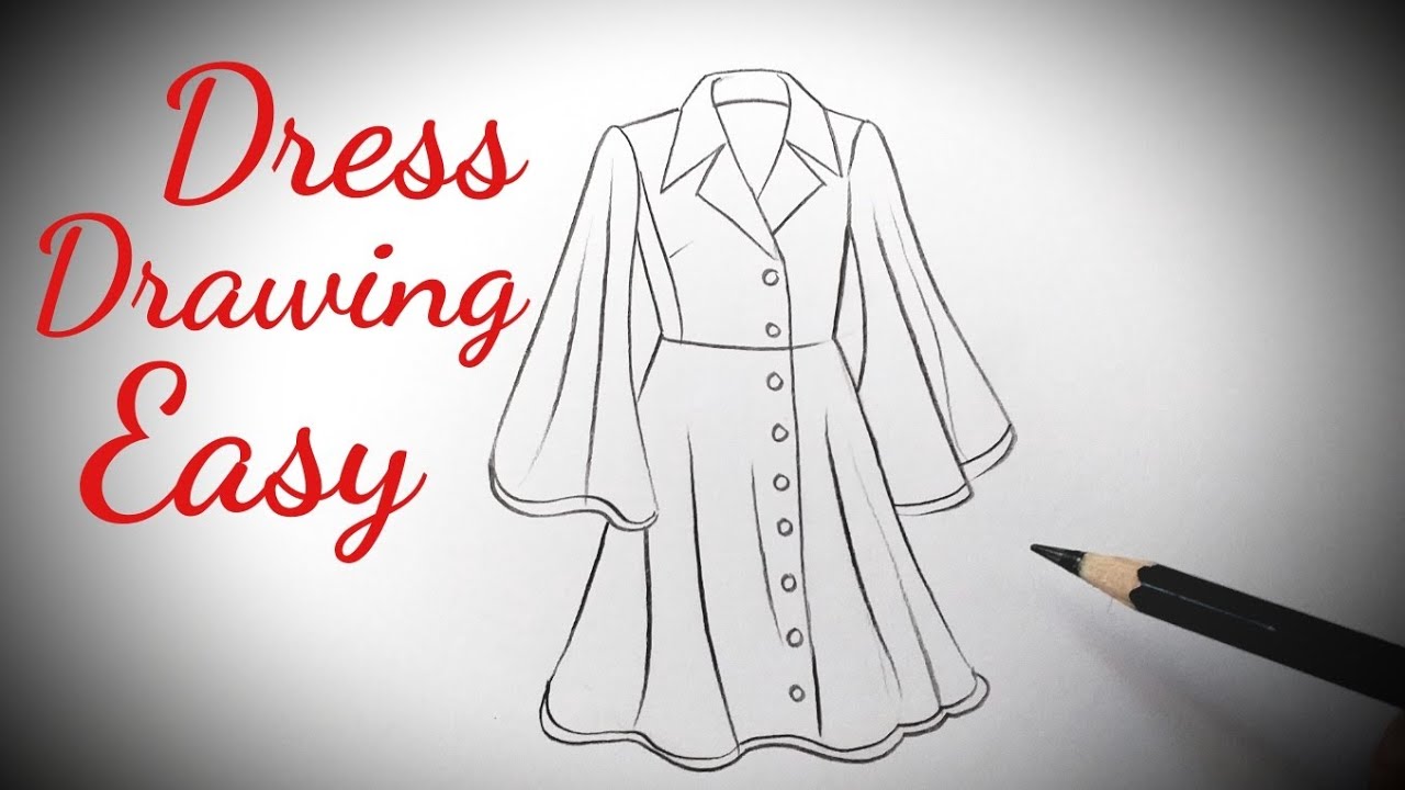 Dress drawing easy design How to draw a beautiful dress designs easy step by step for beginners