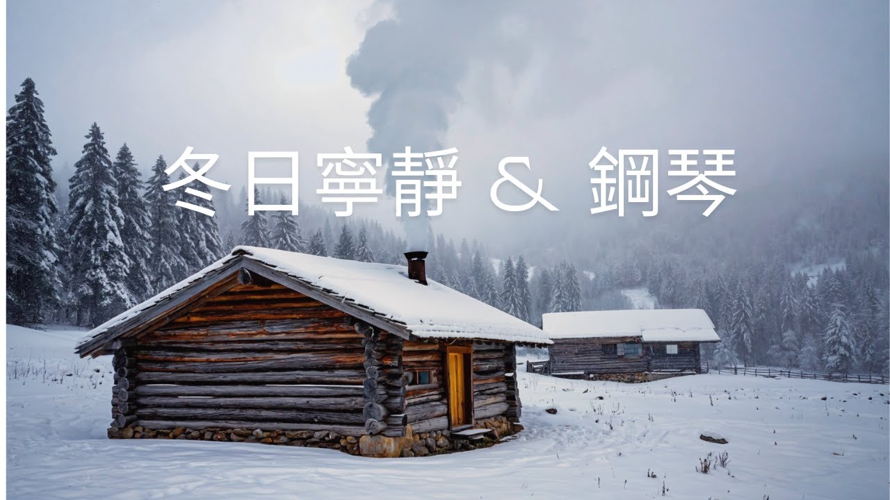 雪景與柔和鋼琴 &ndash; 寧靜的小屋、雪地與山林景色