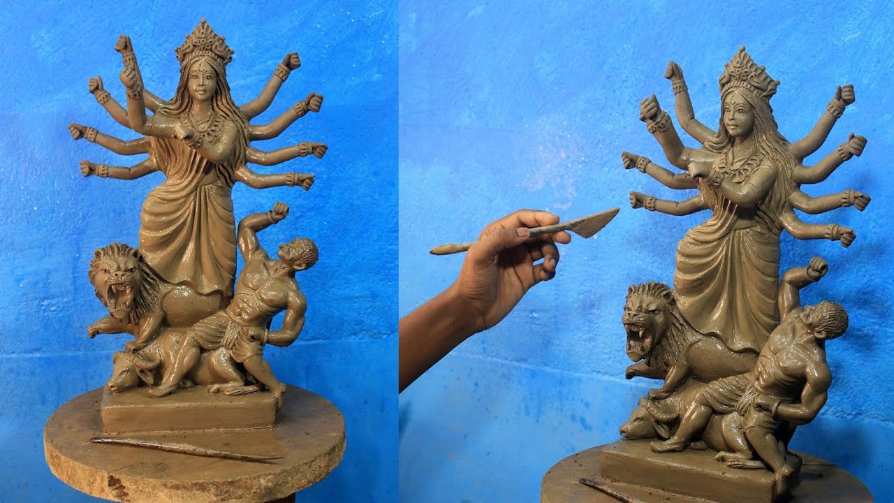 How to make maa durga | small durga murti making | clay modelling