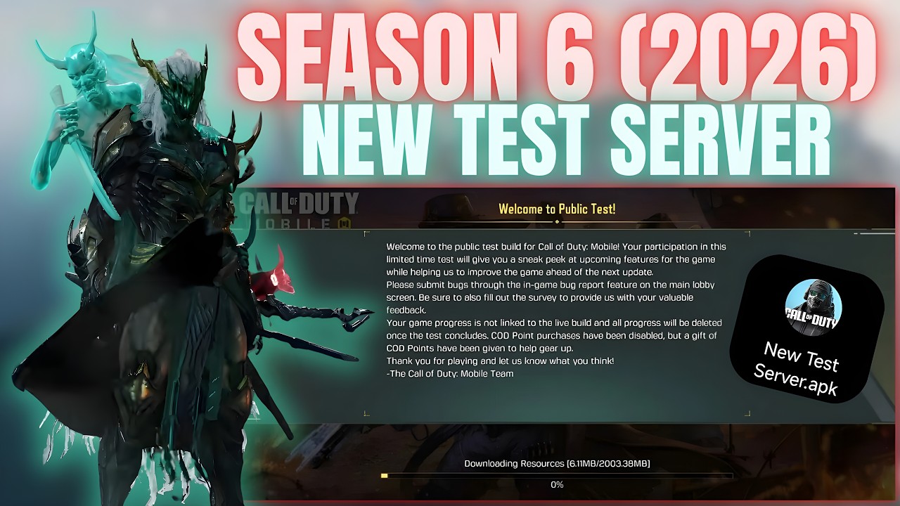 Season 6 Test Server Cod Mobile 2026 | Codm Test Server 2026 | New Latest Version Download link