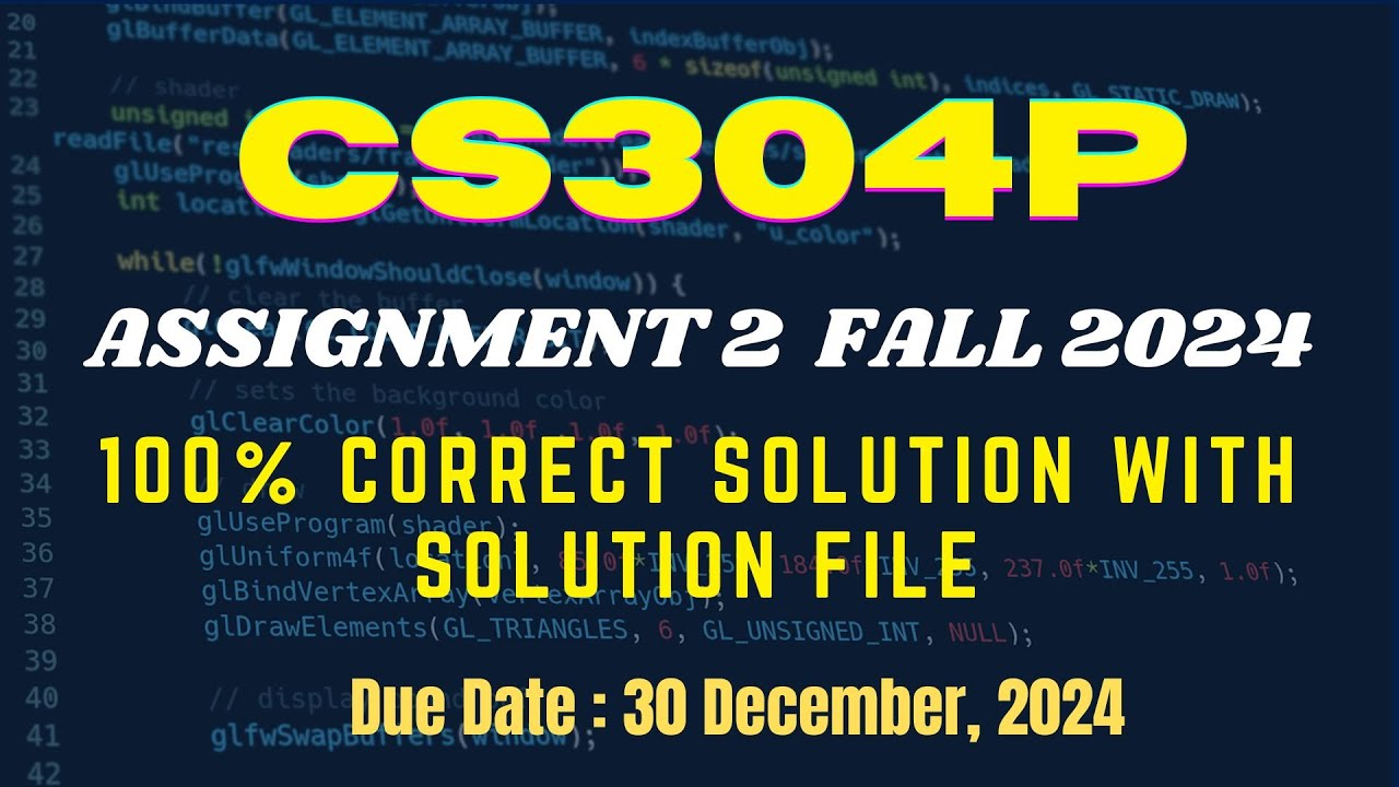Cs304P Assignment 2 Solution Fall 2024 || Cs304P Complete Assignment 2 Solution | By ART