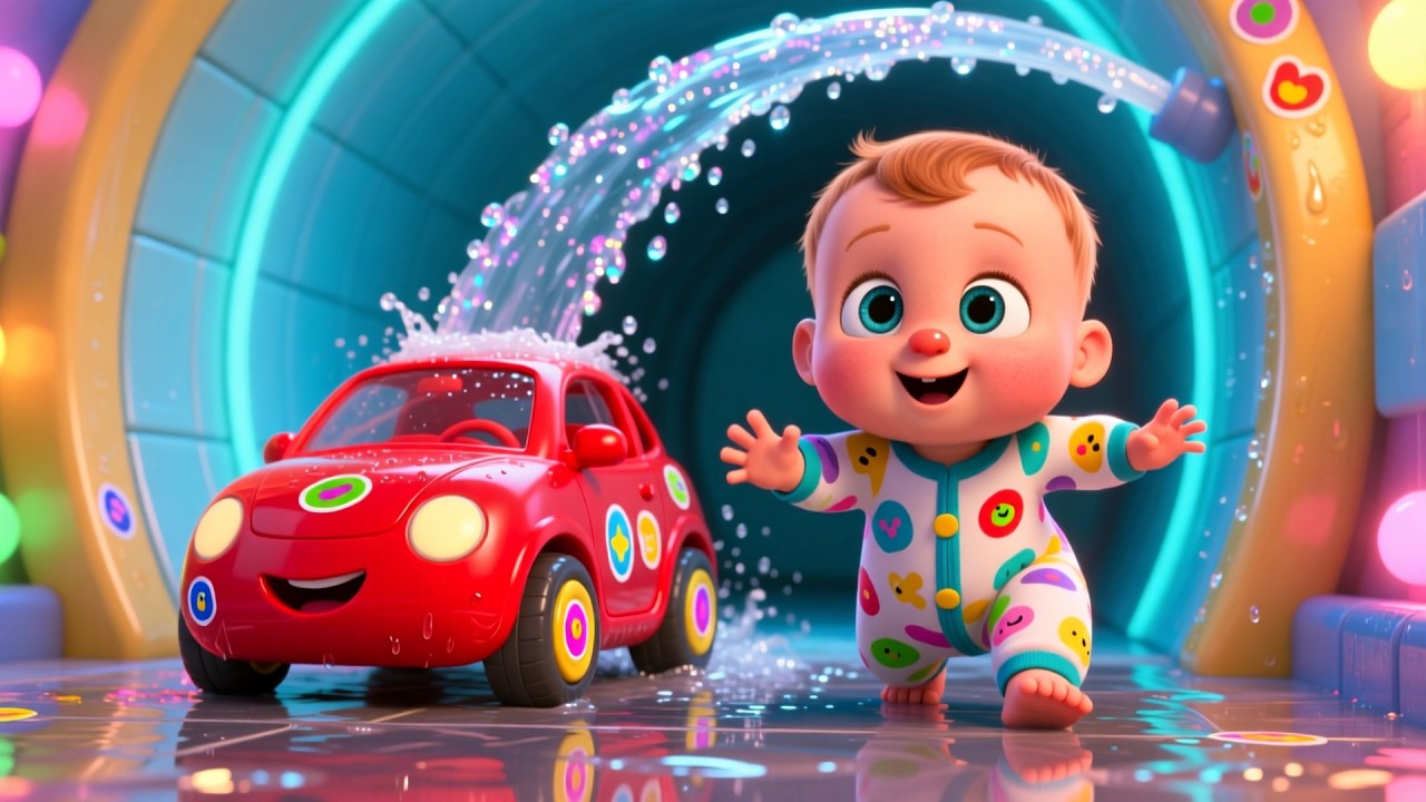 Baby Car Wash Song 🚗🧼👶 | Fun Kids Song for Toddlers | Playful Vehicle & Learning Rhyme