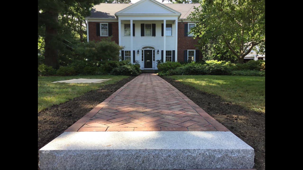 Barrington Brick Walkway Project - Herringbone Pattern