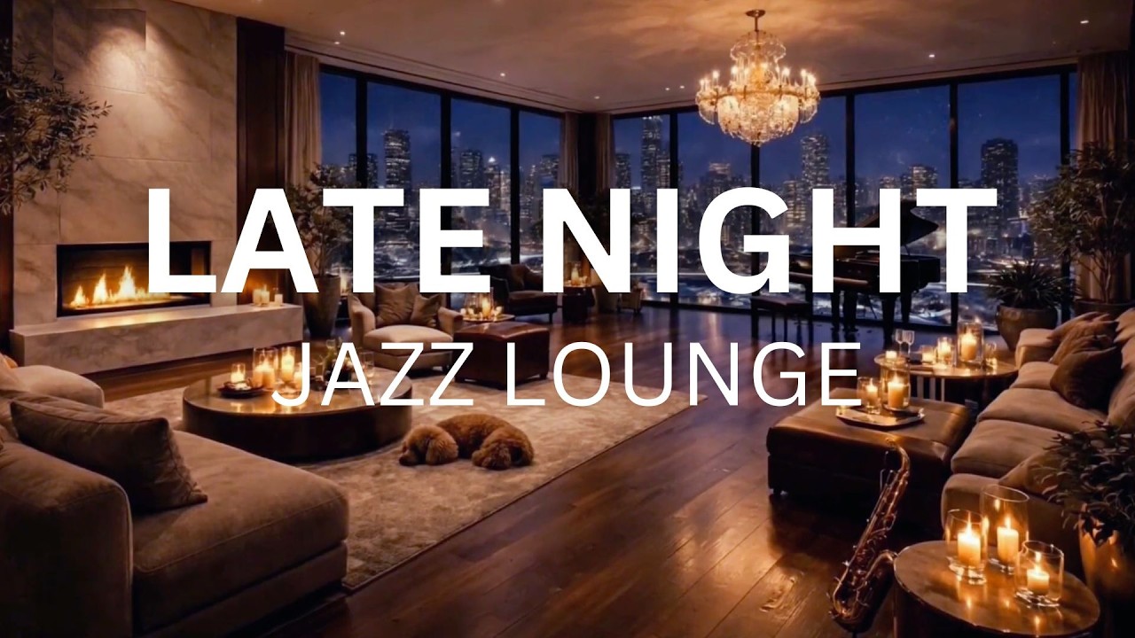 Late Night Luxury Jazz 🌙 Cozy Fireplace Piano & Saxophone for Deep Relax & Focus