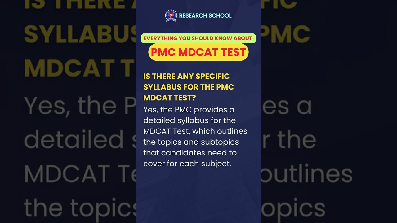 PMC MDCAT Test Syllabus: Subjects and Topics Covered