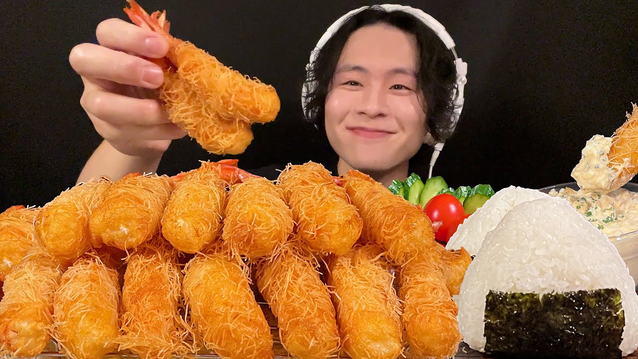 ASMR 海老フライをたらふく食べる日‼️【咀嚼音/mukbang/Eating Sounds】