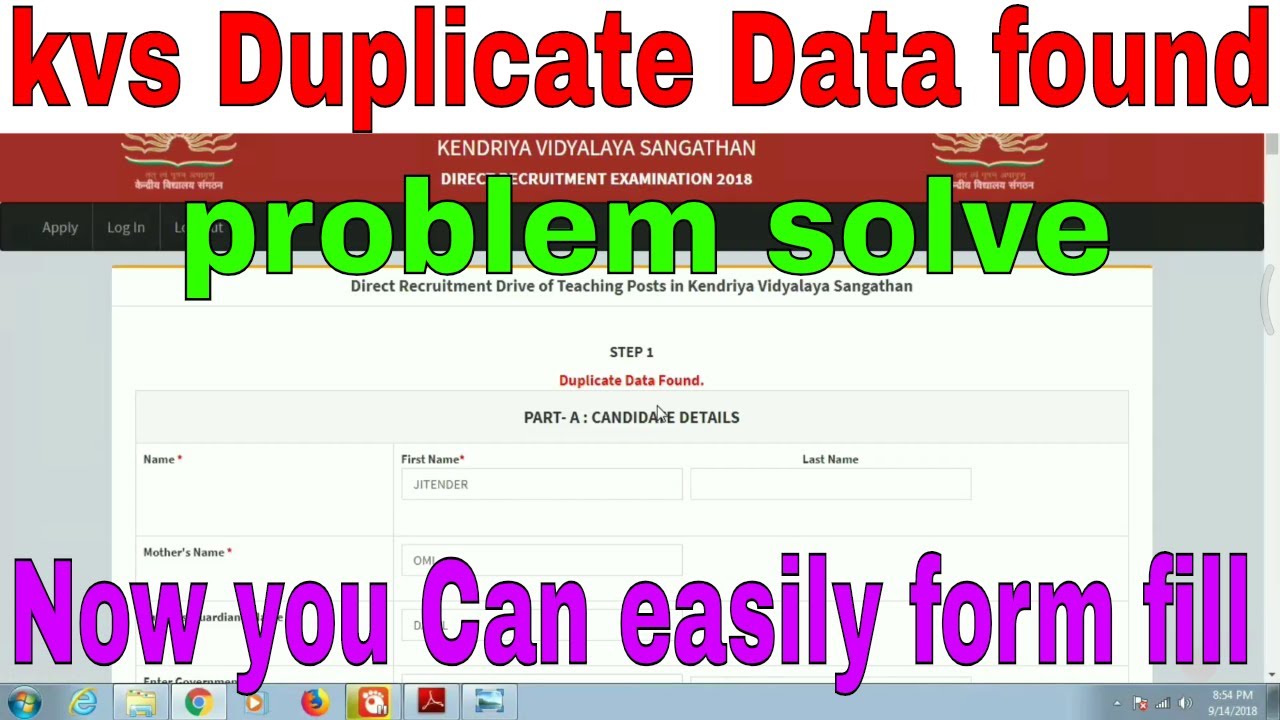 kvs duplicate data found problem solve / kvs registration number forgot problem solve