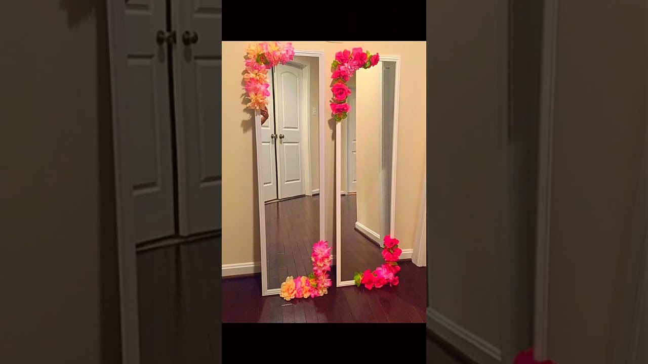 Mirror decor ideas || wall mirror||selfi mirror|| wall decor|| #decorideas #youtube #ytshorts
