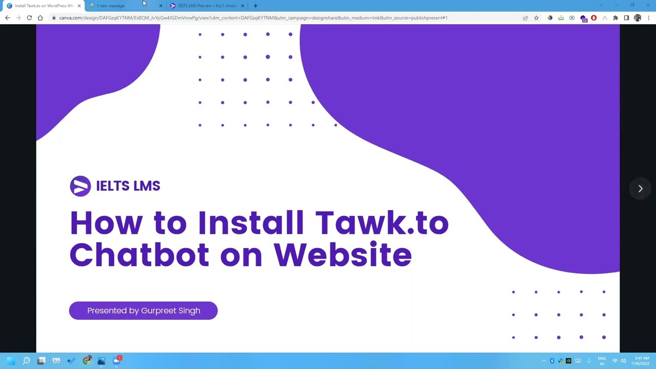 How to install Tawk.to chatbot on the website | IELTS LMS