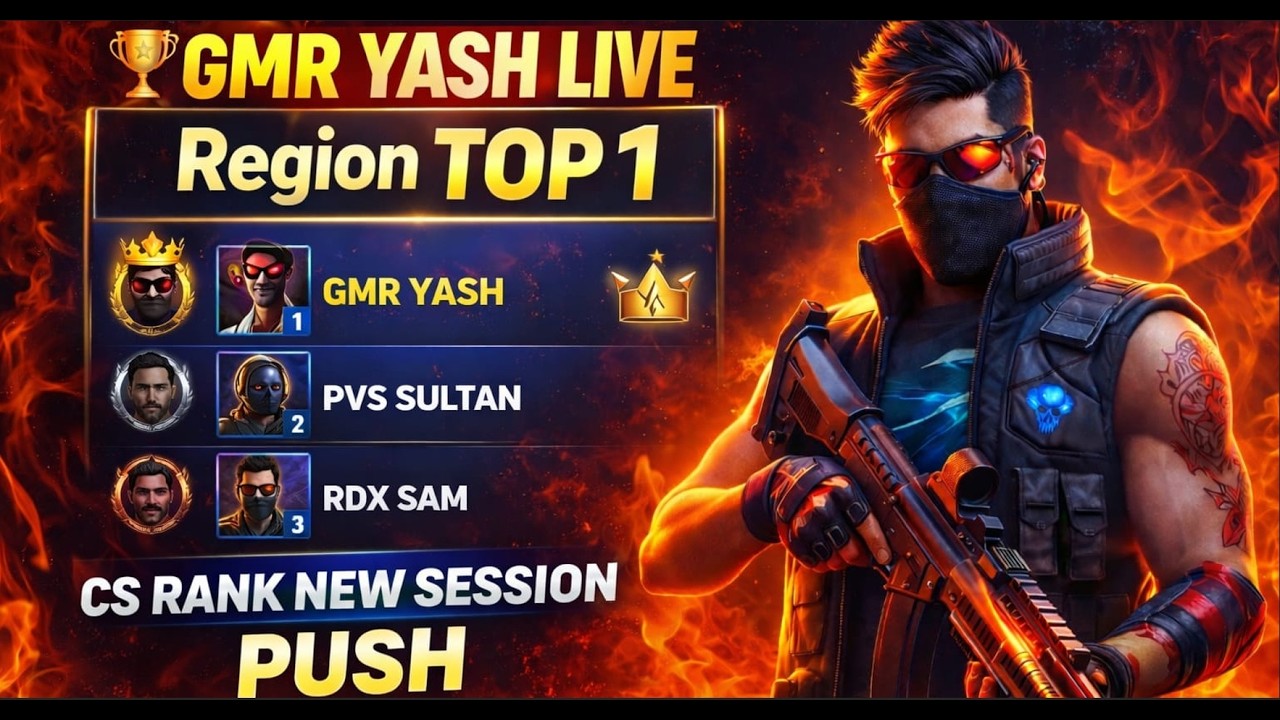 GMR YASH LIVE  new session rank push cs resion top 1 #ugayush #classyfreefire  #shortlive #viral