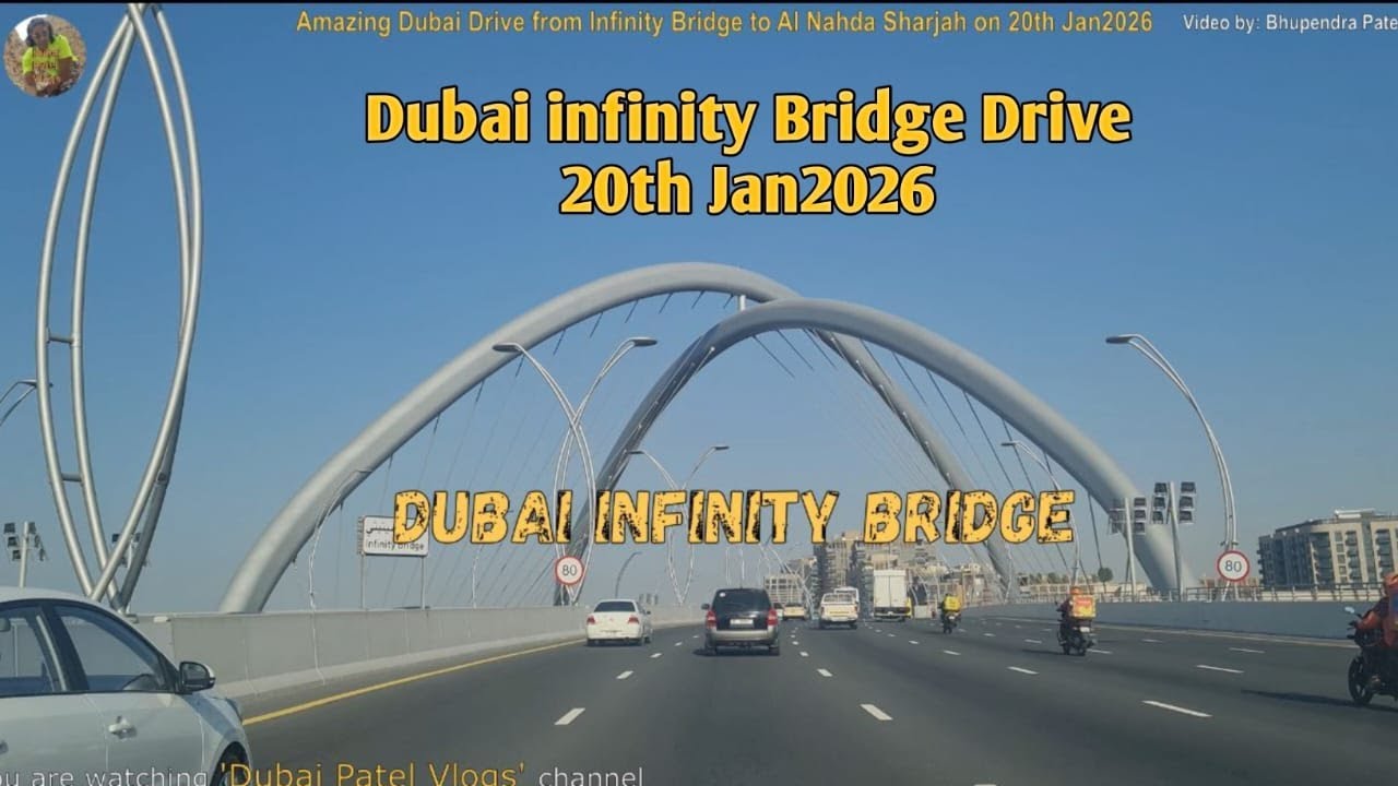 Beautiful Evening Drive from infinity Bridge Dubai to Al Nahda Sharjah on 20th Dec2026