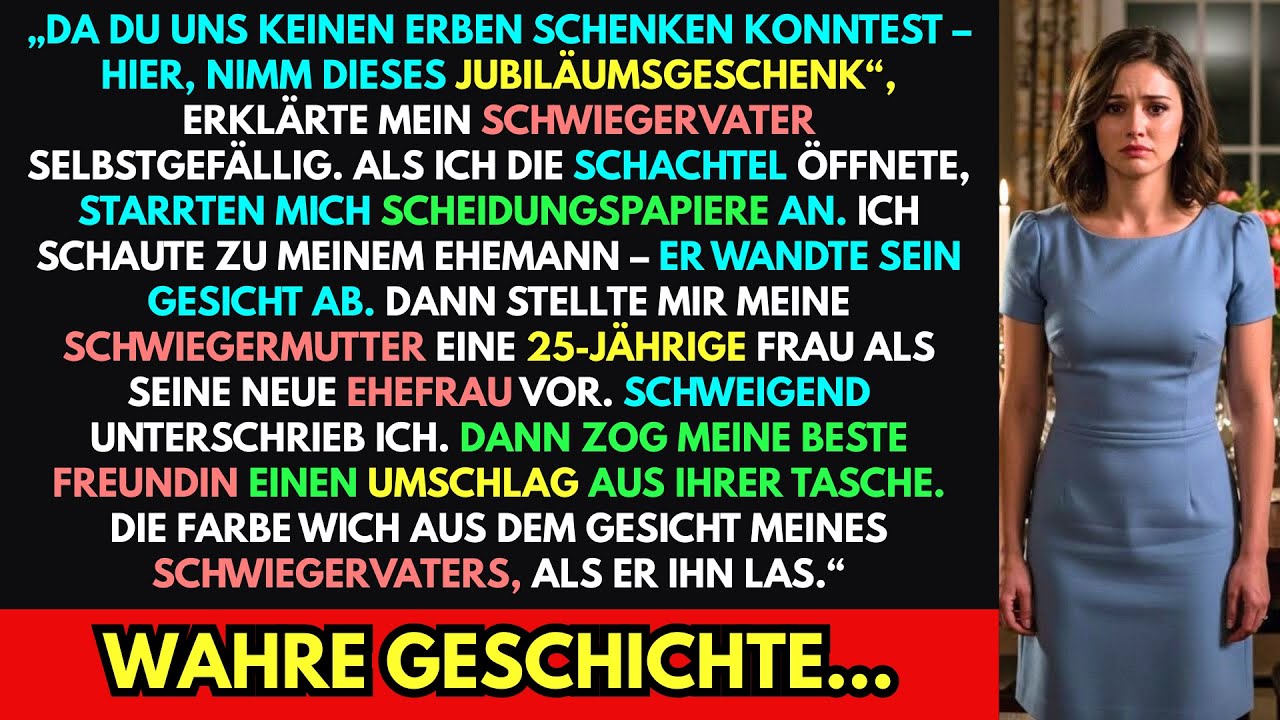 Mein Schwiegervater gab mir Scheidungspapiere zum Jubiläum – doch mein Umschlag machte ihn sprachlos