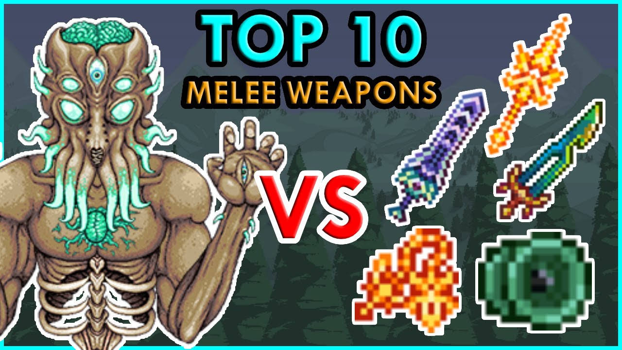 TOP 10 Melee Weapons vs Moon Lord | Terraria 1.4.1 Comparison