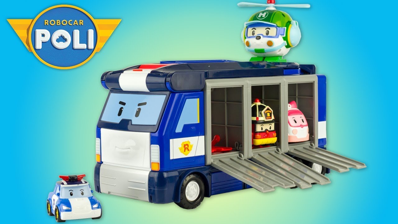 Robocar Poli Camion Transporteur Quartier Général Mobile Jouet Toy Review 로보카폴리 Робокар Полиen