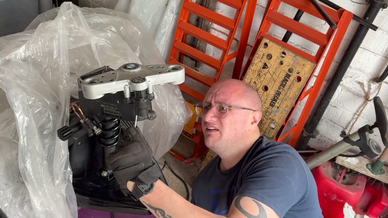 BMW R1150RT Restoration Episode 36  (Ignition Switch and Front Forks Install)