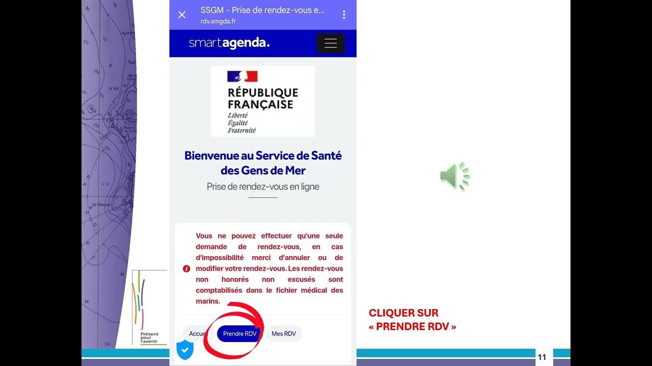 Prise de rdv sur ENM pour une visite médicale de 1ere inscription pour les futurs marins MAJEURS