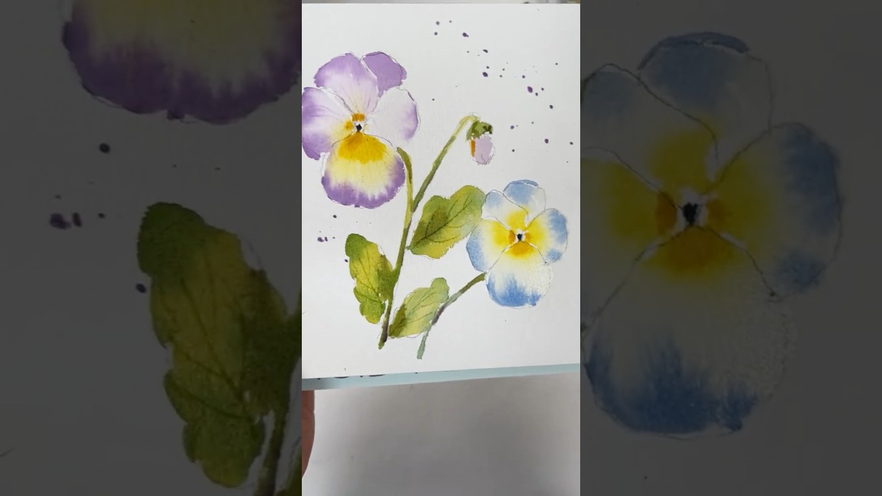 Pansy for Day 11 of March Watercolour Challenge #colorsofspring