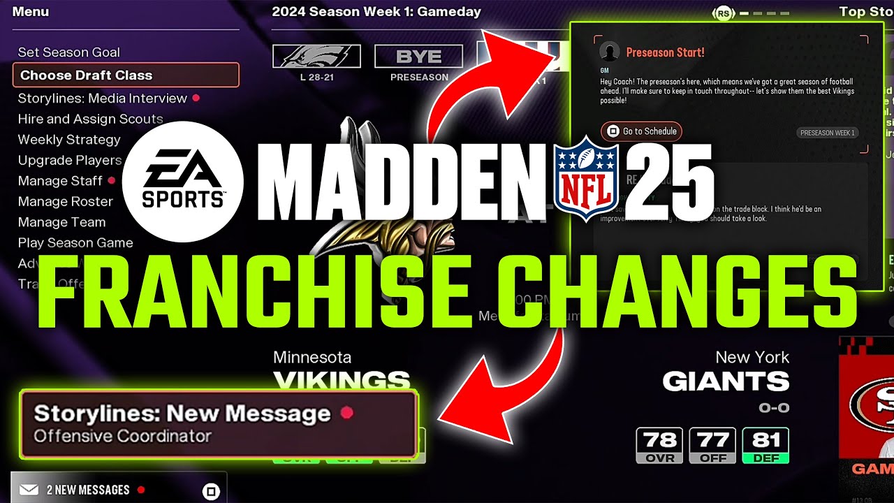 Madden 25:  NEW Features In Franchise Mode!