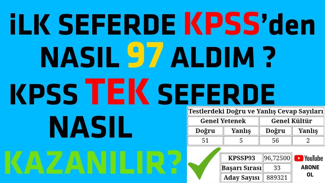 KPSS'YE İLK GİRİŞİMDE NASIL 97 ALDIM? KPSS TEK SEFERDE NASIL KAZANILIR? BAŞARI ÖYKÜSÜ-O SENE BU SENE