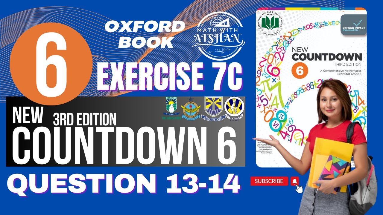 Class 6th math Exercise 7C | Question 13-14 | Countdown 6 | Oxford | Math with Afshan