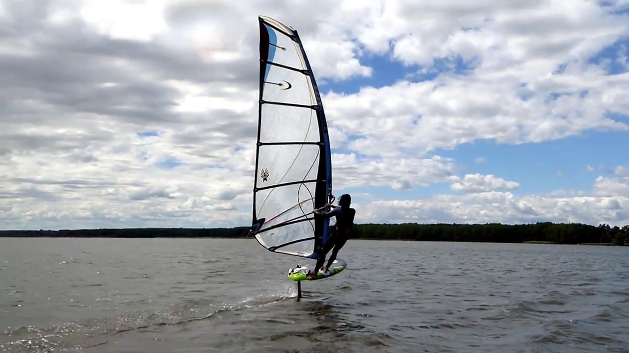 Windsurfing Jezioro Miedwie Polska Lipiec 2018