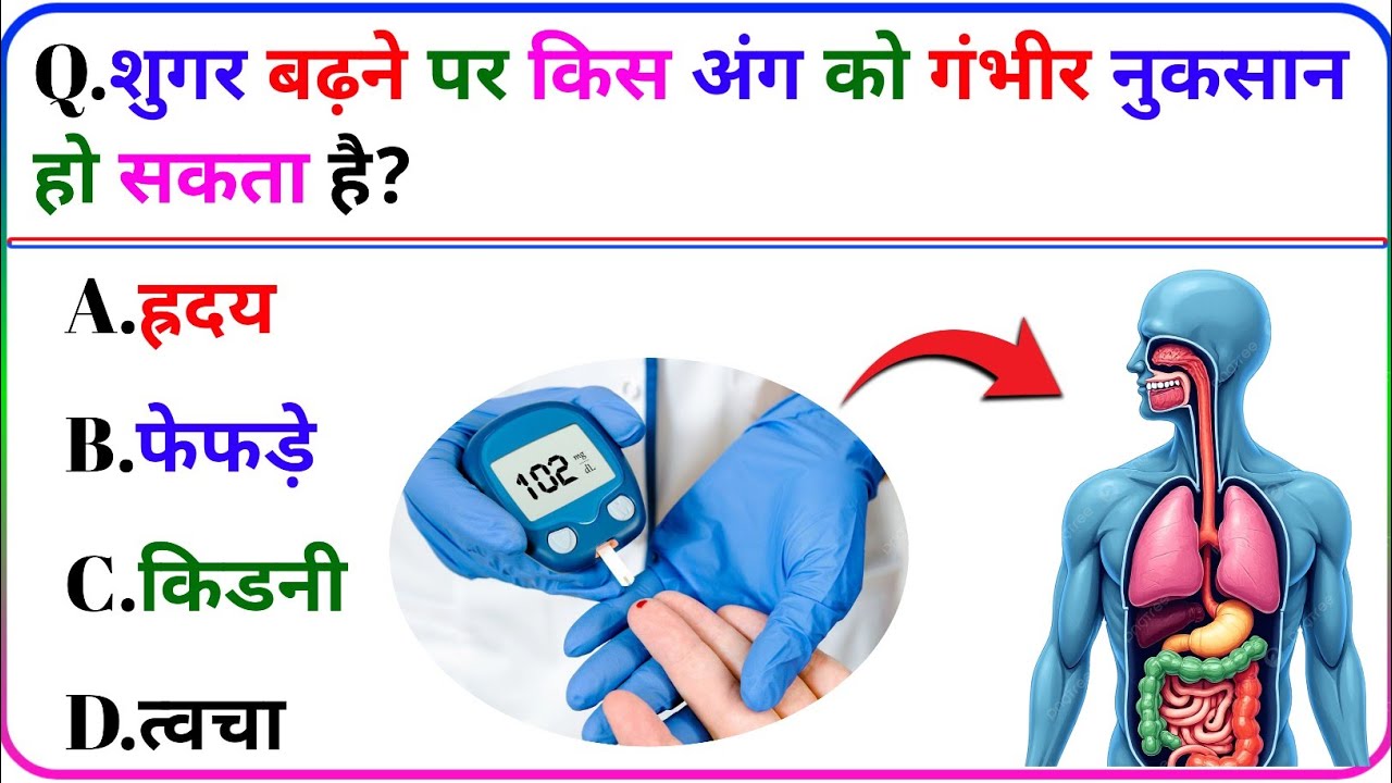 शुगर से संबंधित ये 15 सवाल हर इंसान को पता होने चाहिए || GK Question In Hindi || Gk Quiz