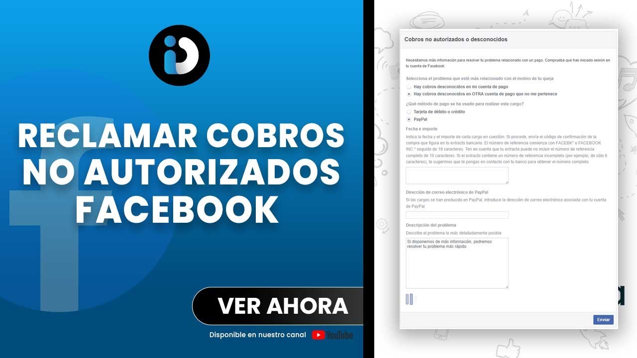 Reclamación de Cobros no reconocidos en Facebook 2022