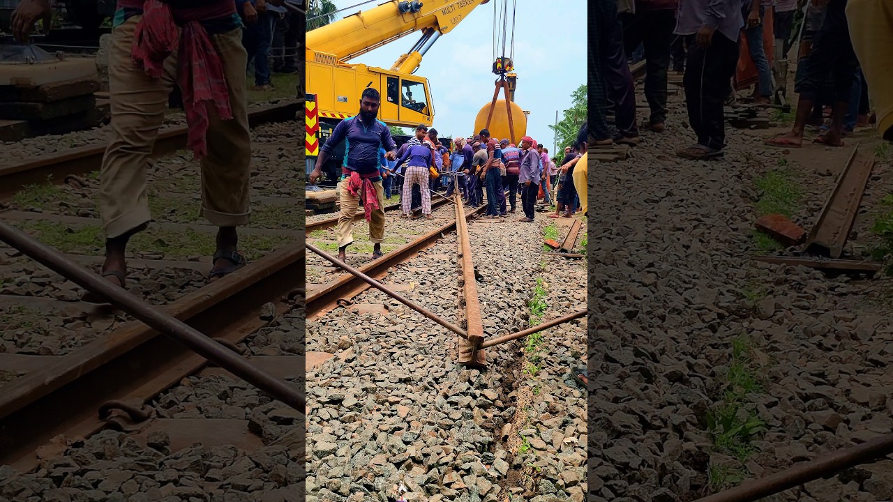 Emergency maintenance on damaged track. #shorts #railway #railtrack #railroad #foryou