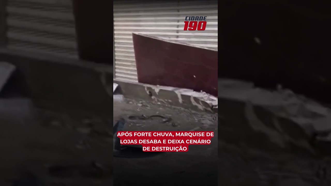 After heavy rain, store awnings collapse, leaving a scene of destruction. #newspaper #shorts