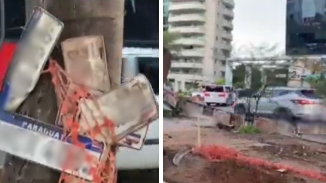 Reportan una colección de chapas perdidas en la Avenida Santa Teresa
