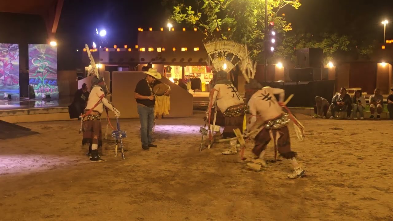 JOE TOHONNIE Jr. and WHITE MOUNTAIN APACHE CROWN DANCERS - INDIAN VILLAGE - Day 3