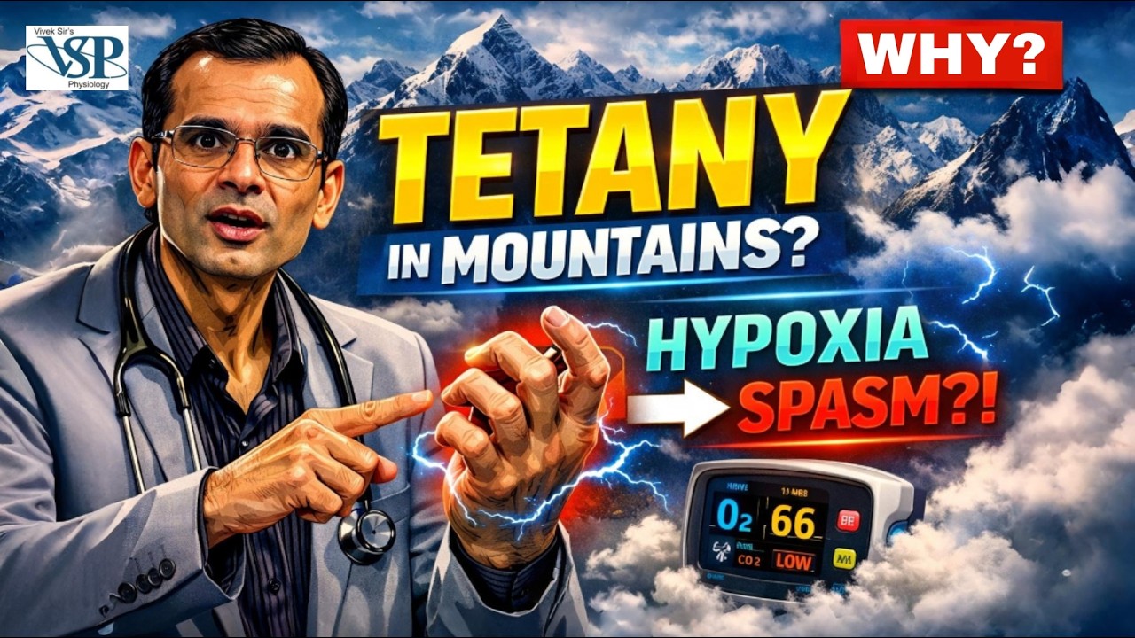 Why Hypoxia Causes Tetany in Mountains? | Carpopedal Spasm Explained | 1st MBBS | NEET PG | FMGE |