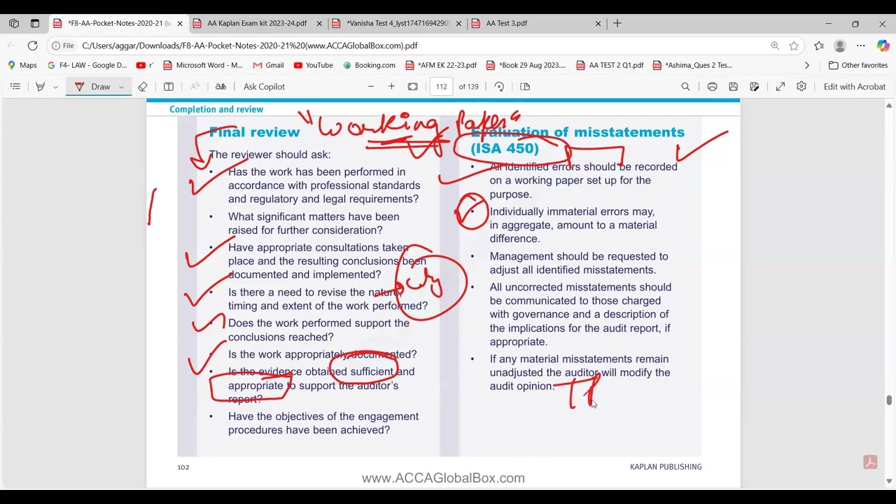 ACCA AA/AAA Review & Reporting Revision | Punya Aggarwal | @beingacca
