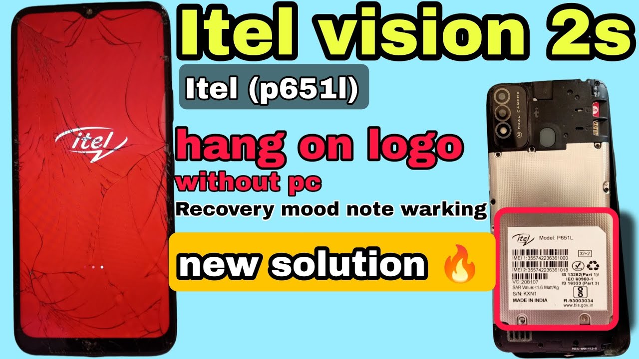 Itel vision 2s hang on logo | Itel p651l hang on logo solution without pc | itel p651l  hard reset