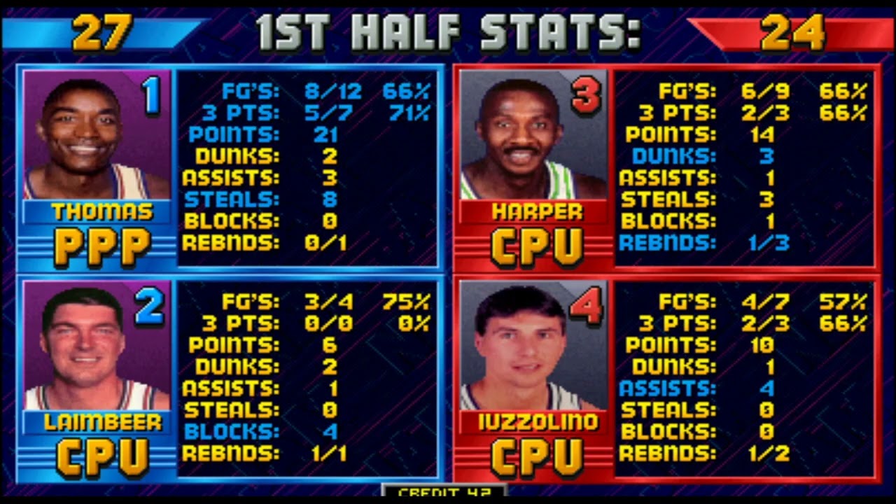 NBA Jam: Detroit Pistons Vs Dallas Mavericks (MAME) Pistons Season Game 1